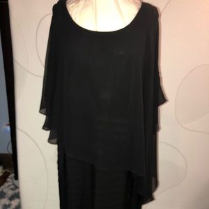 Sheer cover dress, with pleated underskirt